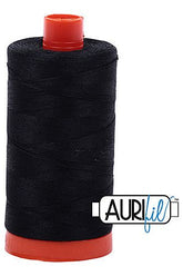 Aurifil Mako 50wt Cotton 1300 m 1422 yd. spool - 2692 Black